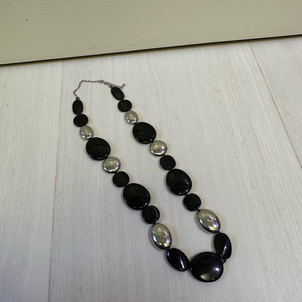 Chico’s Elegant Black and Silver Necklace